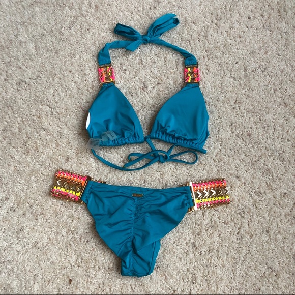 Beach Bunny Suit w/Gold Hardware & Colored Leather - Picture 2 of 8